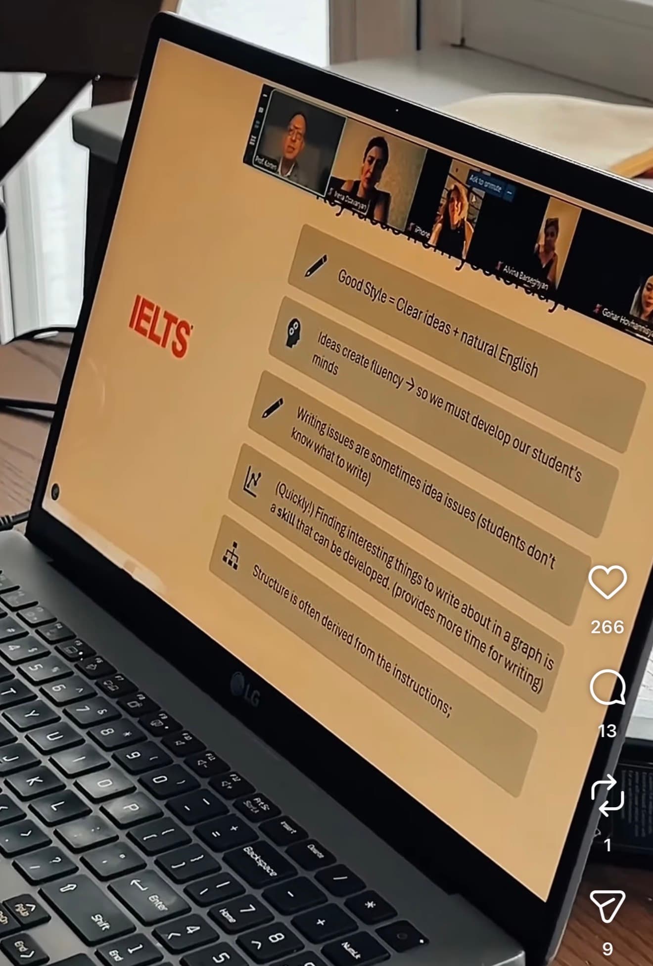 Teachers taking part in the online IELTS MasterClass