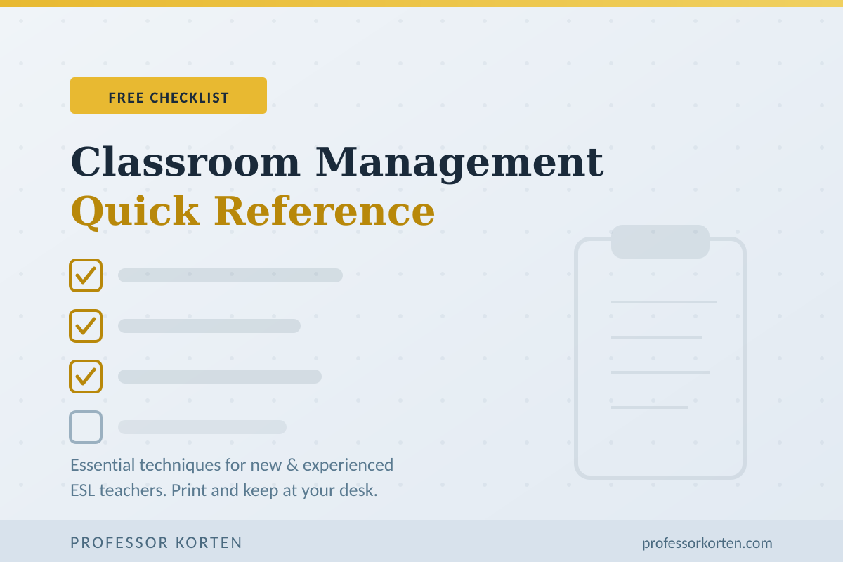 Classroom Management Quick Reference